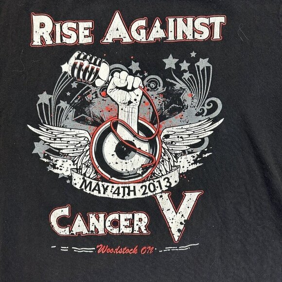 Rise Against Tour Shirt Black Rock L May 4 Woodstock ON Black - Picture 3 of 5